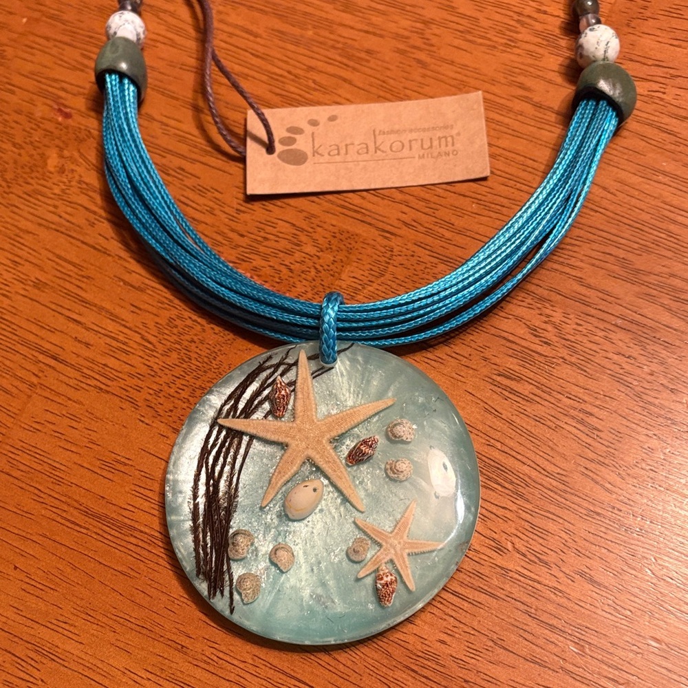 Blue Starfish Pendant Necklace